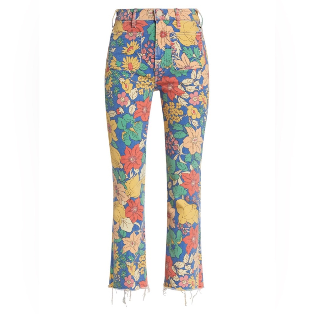 MOTHER - The Hustler Floral Ankle Crop Jeans in Fresh Blooms
